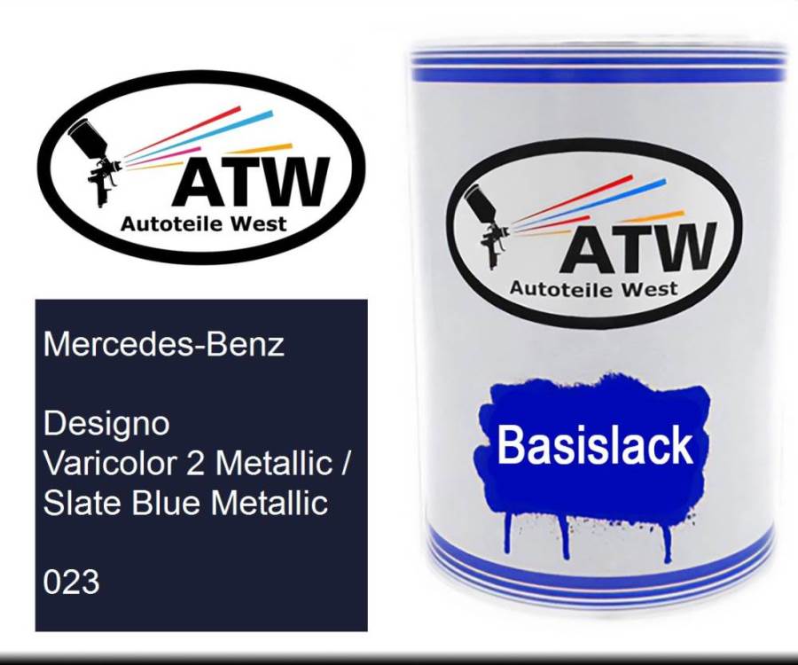 Mercedes-Benz, Designo Varicolor 2 Metallic / Slate Blue Metallic, 023: 500ml Lackdose, von ATW Autoteile West.